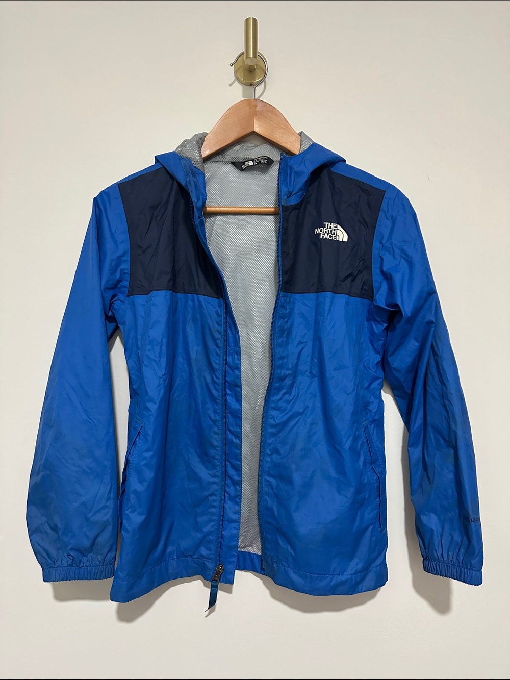 The North Face Boy’s Two-Tone Blue Hooded Rain Jacket